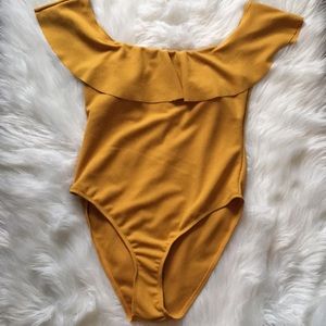 Off the shoulder one-piece bathing suit